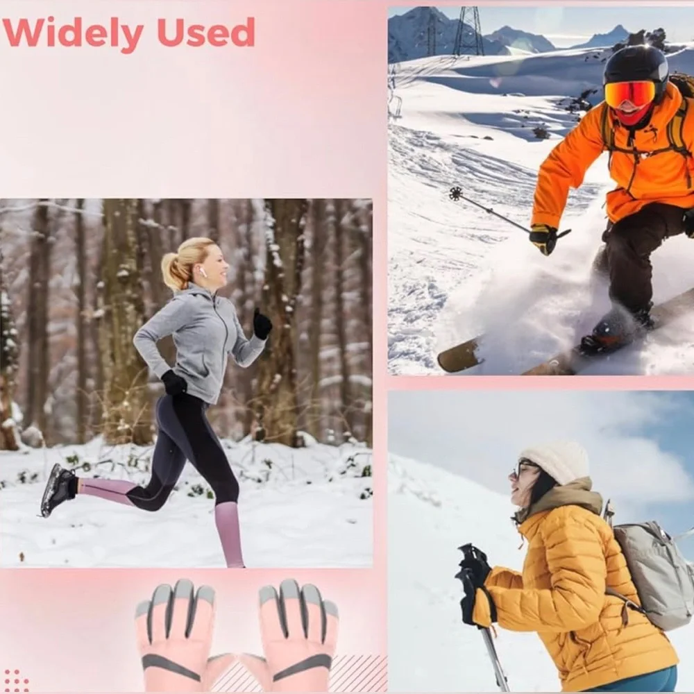 NWT Ski Gloves for Women, Touchscreen Winter Gloves, Warm Water-Proof Gloves